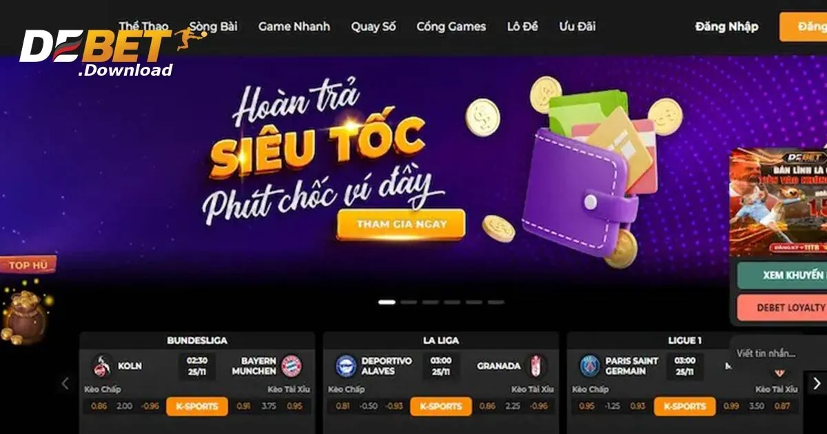 DEBET -  Nhà cái cá cược thể thao uy tín hàng đầu Châu Á