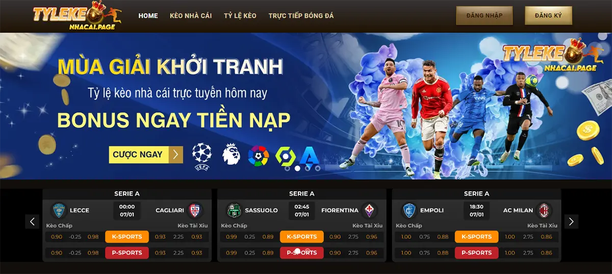 Tỷ lệ kèo 10 nhà cái uy tín nhất | Link trực tiếp bóng đá