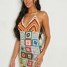 Women's Premium Patchwork Crochet Knitted Dress | Boohoo UK