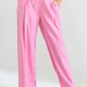 Spodnie wide leg w kant z domieszką lnu Kolor różowy - SINSAY - 092EP-30X