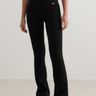 Black Ribbed Seamless Flare Tights– AIM'N