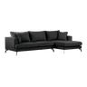 VILLACH sofa 3-seters sjeselong høyre - Svart - Møbler | Jotex