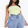 Plus Flippy Denim Short | boohoo UK