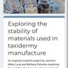 Please take our materials survey for research into taxidermy materials